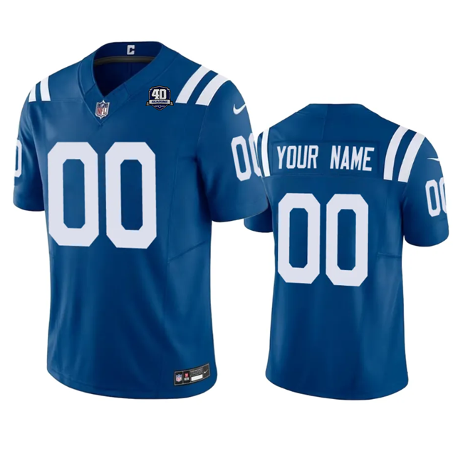 Men's Indianapolis Colts Customized Blue 2023 F.U.S.E 40th Anniversary Vapor Untouchable Stitched Football Jersey